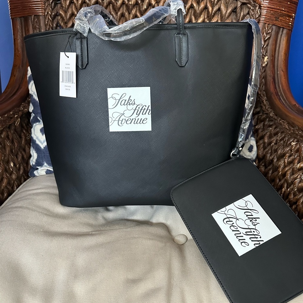 Saks Fifth Avenue Classic Black Handbag